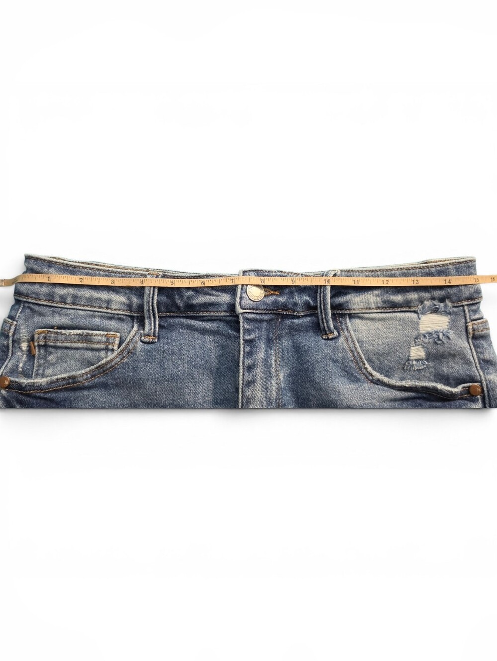 Judy Blue Women’s Distressed Denim Shorts with Flag Pocket Detail - Blue - Picture 8 of 13